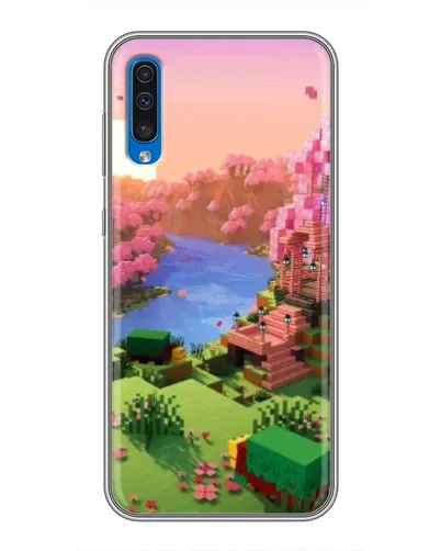 Чехол для Samsung Galaxy A50 2019 (A505F) с картинкой «Розовое дерево Minecraft»