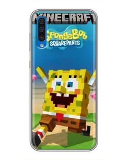 Чохол для Samsung Galaxy A50 2019 (A505F) з картинкою «Губка Боб Minecraft»