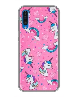 Чехол для Samsung Galaxy A50 2019 (A505F) с картинкой «Unicorn паттерн розовый»