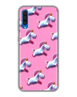 Чехол для Samsung Galaxy A50 2019 (A505F) с картинкой «Единороги на розовом»