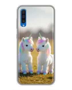 Чехол для Samsung Galaxy A50 2019 (A505F) с картинкой «Пара единорогов»