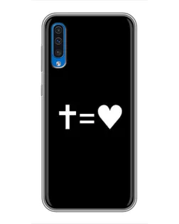 Чехол для Samsung Galaxy A50 2019 (A505F) с картинкой «Крест и Сердце»