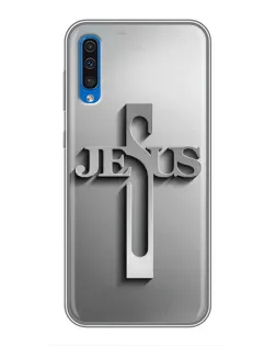 Чохол для Samsung Galaxy A50 2019 (A505F) з картинкою «Металевий хрест Jesus»