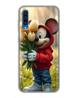 Чехол для Samsung Galaxy A50 2019 (A505F) с картинкой «Микки с тюльпанами»