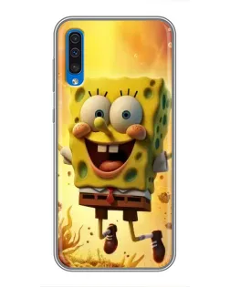 Чехол для Samsung Galaxy A50 2019 (A505F) с картинкой «Губка Боб прыгает»
