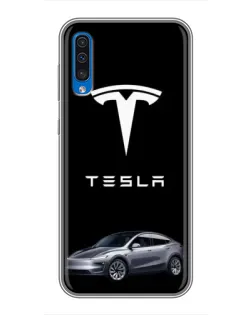 Чехол для Samsung Galaxy A50 2019 (A505F) с картинкой «Tesla Model Y»