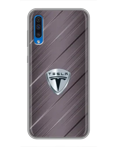 Чехол для Samsung Galaxy A50 2019 (A505F) с картинкой «Металлическая текстура Tesla»