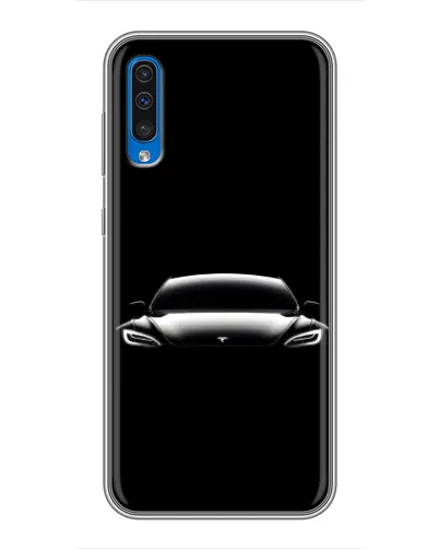 Чехол для Samsung Galaxy A50 2019 (A505F) с картинкой «Фары Tesla Night»