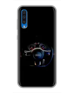 Чехол для Samsung Galaxy A50 2019 (A505F) с картинкой «Салон Audi — руль» Чехол для Samsung Galaxy A50 2019 (A505F) с картинкой «Салон Audi — руль»