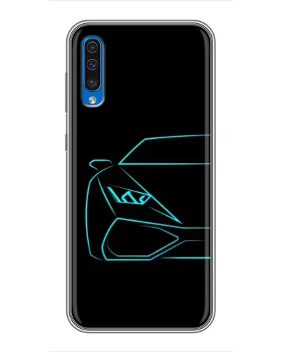Чехол для Samsung Galaxy A50 2019 (A505F) с картинкой «Голубой силуэт Lamborghini» Чехол для Samsung Galaxy A50 2019 (A505F) с картинкой «Голубой силуэт Lamborghini»