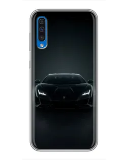 Чехол для Samsung Galaxy A50 2019 (A505F) с картинкой «Черный Lamborghini Aventador»