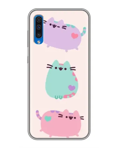 Чехол для Samsung Galaxy A50 2019 (A505F) с картинкой «Pusheen трио»