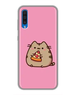 Чехол для Samsung Galaxy A50 2019 (A505F) с картинкой «Пушин с пиццей»