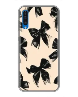 Чехол для Samsung Galaxy A50 2019 (A505F) с картинкой «Паттерн черные банты» Чехол для Samsung Galaxy A50 2019 (A505F) с картинкой «Паттерн черные банты»