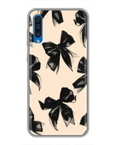 Чехол для Samsung Galaxy A50 2019 (A505F) с картинкой «Паттерн черные банты» Чехол для Samsung Galaxy A50 2019 (A505F) с картинкой «Паттерн черные банты»