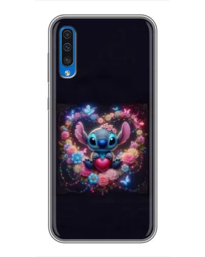 Чехол для Samsung Galaxy A50 2019 (A505F) с картинкой «Stitch в цветах»