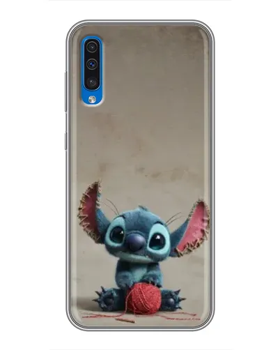 Чехол для Samsung Galaxy A50 2019 (A505F) с картинкой «Стич на коричневом фоне»