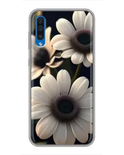 Чехол для Samsung Galaxy A50 2019 (A505F) с картинкой «Белые маргаритки макро»