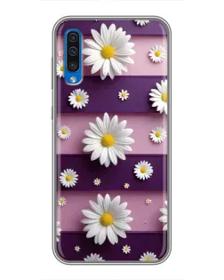 Чехол для Samsung Galaxy A50 2019 (A505F) с картинкой «Ромашки на фиолетовом»