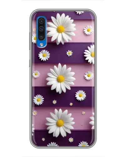 Чехол для Samsung Galaxy A50 2019 (A505F) с картинкой «Ромашки на фиолетовом»