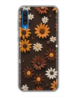 Чехол для Samsung Galaxy A50 2019 (A505F) с картинкой «Узор из маленьких подсолнухов»
