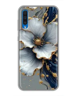 Чехол для Samsung Galaxy A50 2019 (A505F) с картинкой «Белый цветок и золотой флюид»