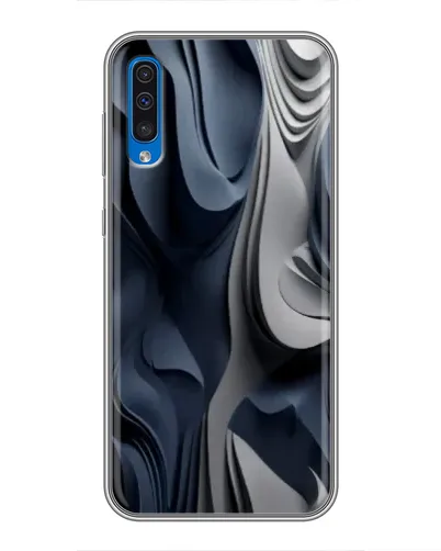 Чехол для Samsung Galaxy A50 2019 (A505F) с картинкой «Объемные синие складки»