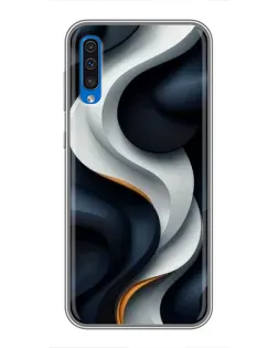 Чехол для Samsung Galaxy A50 2019 (A505F) с картинкой «Объемные черно-белые ленты» Чехол для Samsung Galaxy A50 2019 (A505F) с картинкой «Объемные черно-белые ленты»