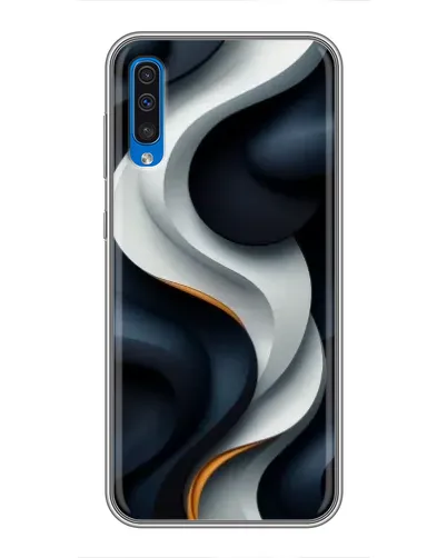 Чехол для Samsung Galaxy A50 2019 (A505F) с картинкой «Объемные черно-белые ленты»