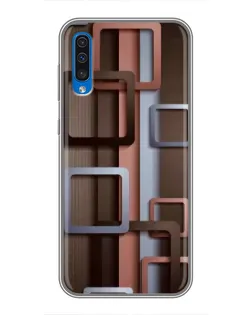 Чехол для Samsung Galaxy A50 2019 (A505F) с картинкой «Коричневые объемные квадраты» Чехол для Samsung Galaxy A50 2019 (A505F) с картинкой «Коричневые объемные квадраты»