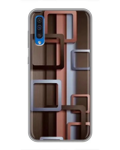 Чехол для Samsung Galaxy A50 2019 (A505F) с картинкой «Коричневые объемные квадраты»