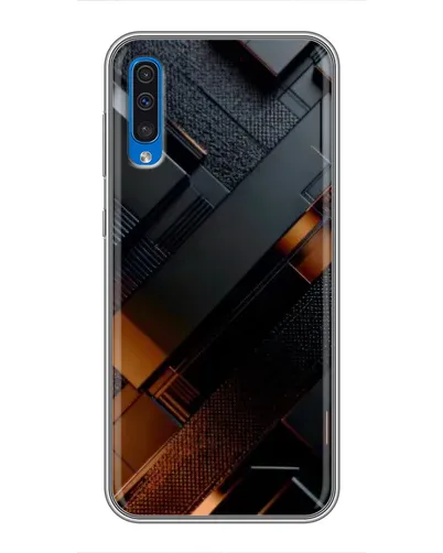 Чехол для Samsung Galaxy A50 2019 (A505F) с картинкой «Черные геометрические блоки»
