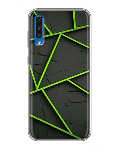 Чехол для Samsung Galaxy A50 2019 (A505F) с картинкой «Зеленые геометрические линии»