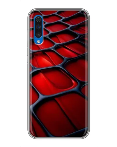Чехол для Samsung Galaxy A50 2019 (A505F) с картинкой «Красная глянцевая сетка»