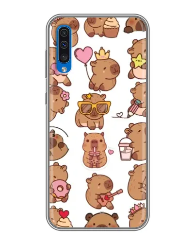 Чехол для Samsung Galaxy A50 2019 (A505F) с картинкой «Стикерпак с капибарами» Чехол для Samsung Galaxy A50 2019 (A505F) с картинкой «Стикерпак с капибарами»