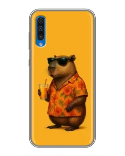 Чехол для Samsung Galaxy A50 2019 (A505F) с картинкой «Капибара на отдыхе»