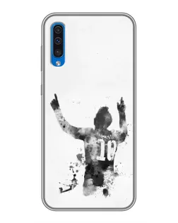 Чехол для Samsung Galaxy A50 2019 (A505F) с картинкой «Черно-белый силуэт Месси» Чехол для Samsung Galaxy A50 2019 (A505F) с картинкой «Черно-белый силуэт Месси»