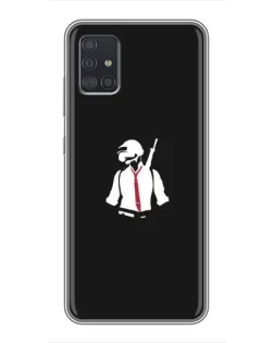 Чехол для Samsung Galaxy A51 5G (A516) с картинкой «PUBG — силуэт воина»