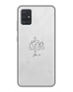 Чехол для Samsung Galaxy A51 5G (A516) с картинкой «Иоанна 3:16 Крест»