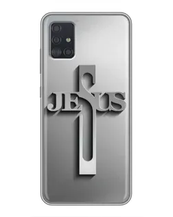 Чохол для Samsung Galaxy A51 5G (A516) з картинкою «Металевий хрест Jesus»