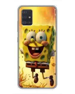 Чехол для Samsung Galaxy A51 5G (A516) с картинкой «Губка Боб прыгает»