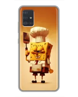 Чехол для Samsung Galaxy A51 5G (A516) с картинкой «Губка Боб повар»