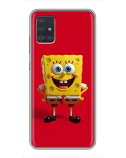 Чехол для Samsung Galaxy A51 5G (A516) с картинкой «Спанч Боб на красном»