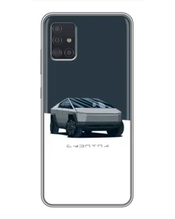 Чехол для Samsung Galaxy A51 5G (A516) с картинкой «Серебристый Cybertruck Tesla»