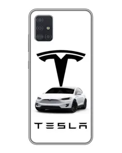 Чехол для Samsung Galaxy A51 5G (A516) с картинкой «Tesla White Style»