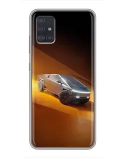 Чехол для Samsung Galaxy A51 5G (A516) с картинкой «Cybertruck в пустыне»