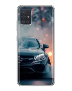 Чехол для Samsung Galaxy A51 5G (A516) с картинкой «Mercedes — ночной город»