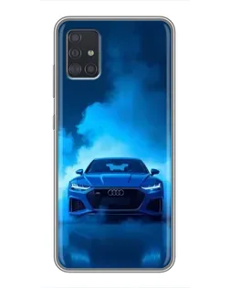 Чехол для Samsung Galaxy A51 5G (A516) с картинкой «Audi — голубая энергия»