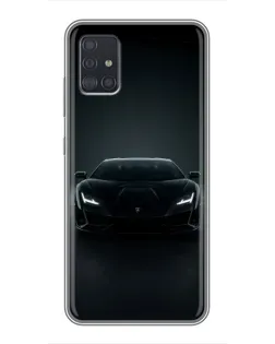 Чехол для Samsung Galaxy A51 5G (A516) с картинкой «Черный Lamborghini Aventador»