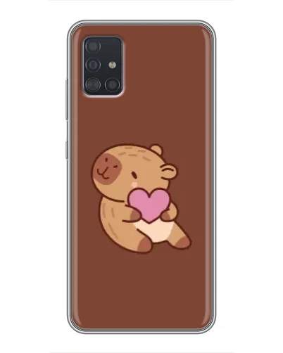 Чехол для Samsung Galaxy A51 5G (A516) с картинкой «Капибара с сердцем»